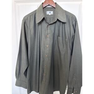 Italian Mondo Men's Dark Gray Long Sleeve, Button Up Shirt Size L